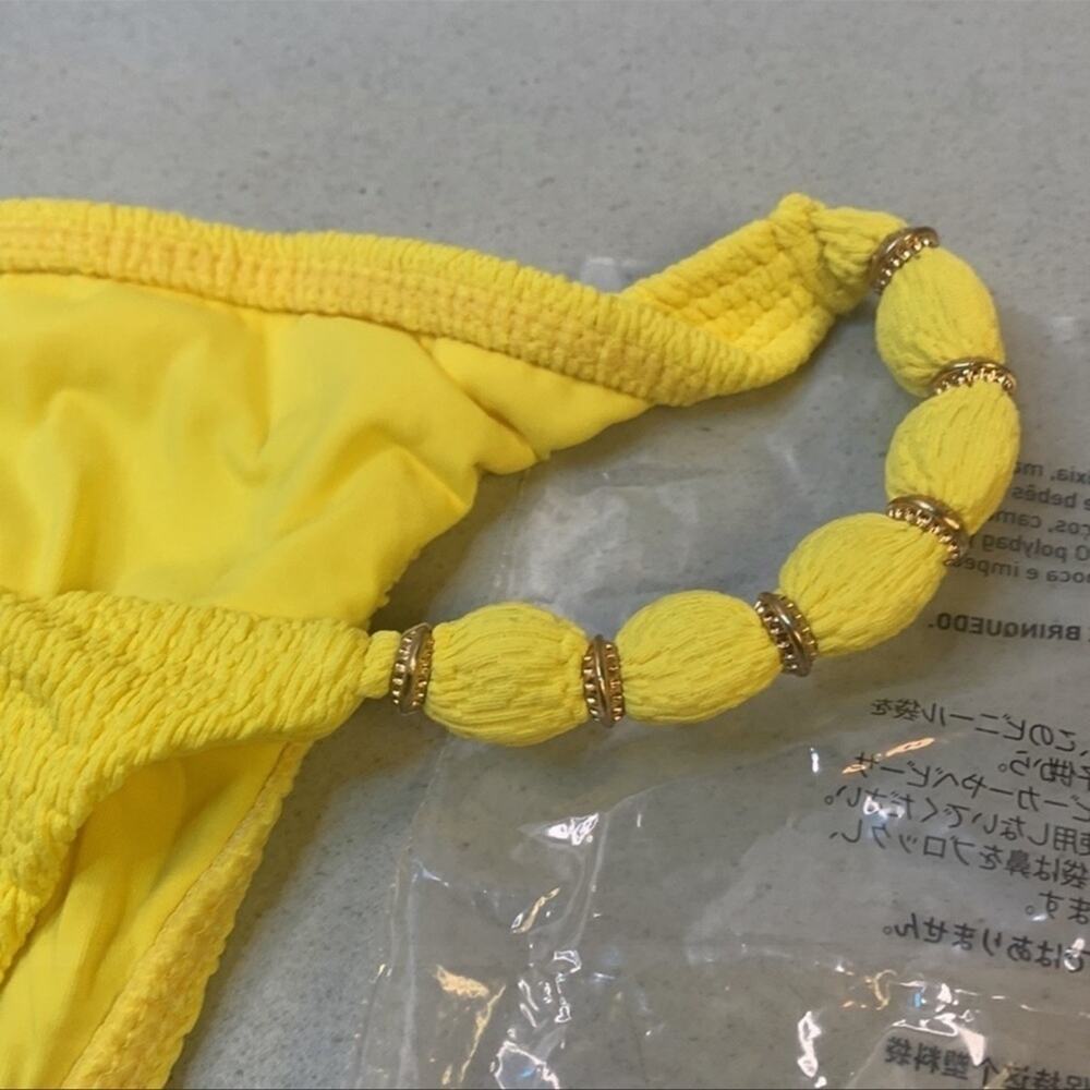 VIX Firenze Beaded Bikini Bottom Yellow XS - Picture 6 of 13